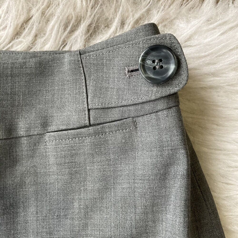 Ann Taylor LOFT Pants Sz 8 Laura Grey Wool Lined Wide Leg Trouser Mid Stretch - Picture 4 of 10